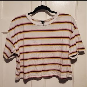 Multicolored striped crop top